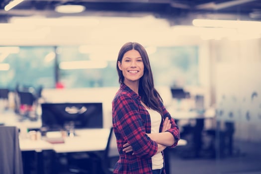 Portrait of  smiling female software developer photo