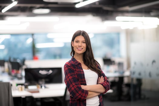 Portrait of  smiling female software developer photo