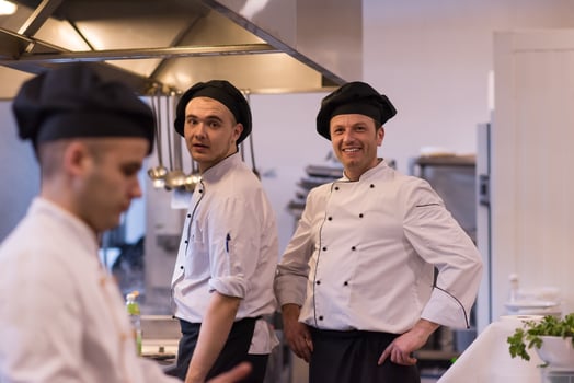 Portrait of two chefs photo