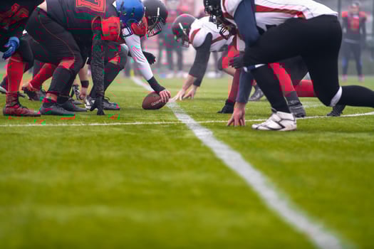 professional american football players ready to start photo