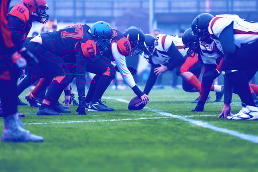 professional american football players ready to start photo