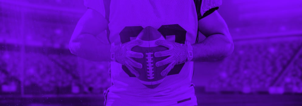 duo toned american football player in  arena at night photo