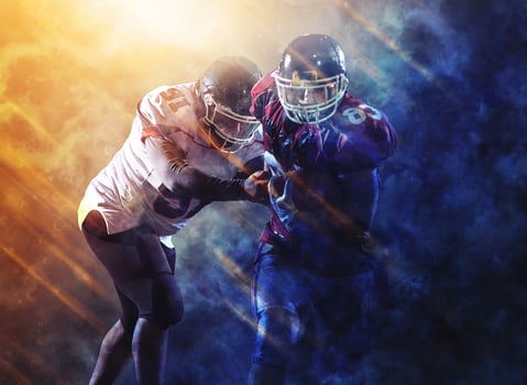 American football players in action photo