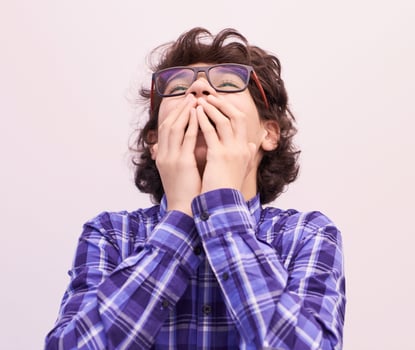 portrait  of smart looking arab teenager with glasses photo