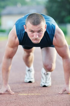young athlete on start photo