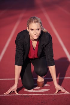 business woman ready to sprint photo