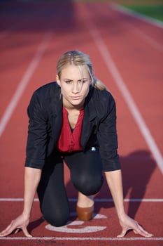 business woman ready to sprint photo