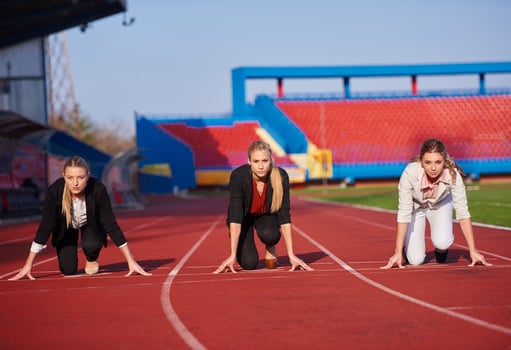 business woman ready to sprint photo