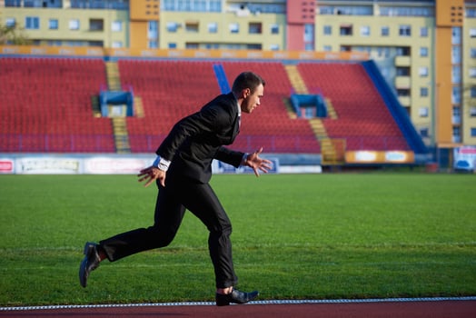 business man ready to sprint photo