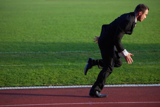 business man ready to sprint photo