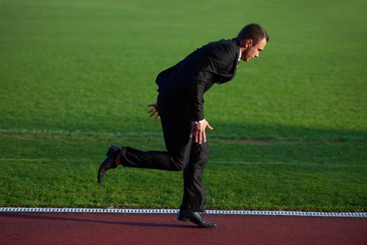business man ready to sprint photo
