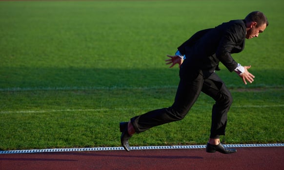 business man ready to sprint photo