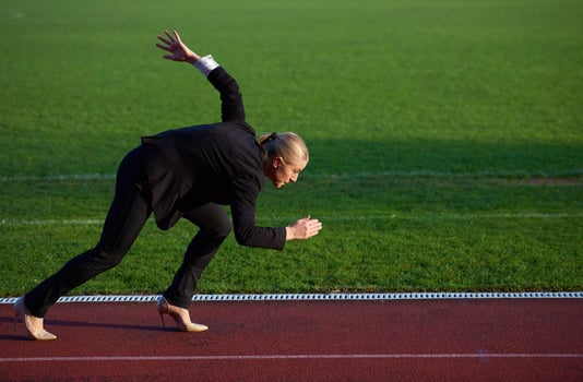 business woman ready to sprint photo