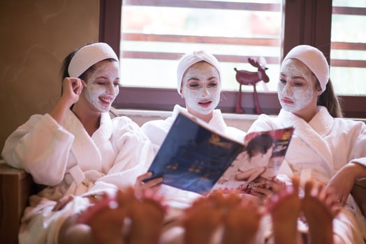 group of famale friends in spa photo