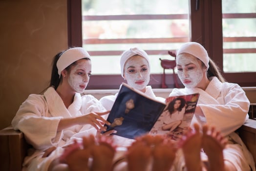 group of famale friends in spa photo