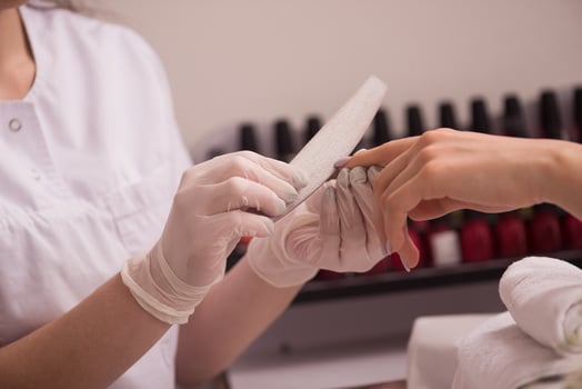Woman hands receiving a manicure photo