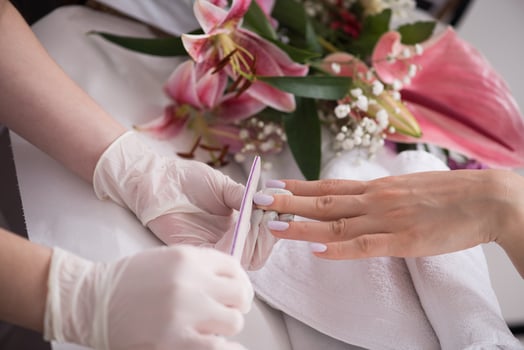 Woman hands receiving a manicure photo