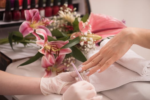 Woman hands receiving a manicure photo