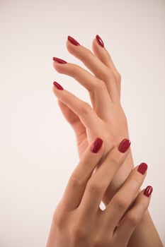 closeup of hands of a young woman photo