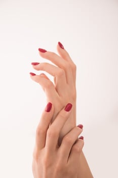 closeup of hands of a young woman photo