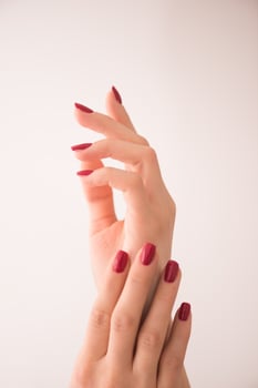 closeup of hands of a young woman photo