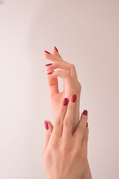 closeup of hands of a young woman photo