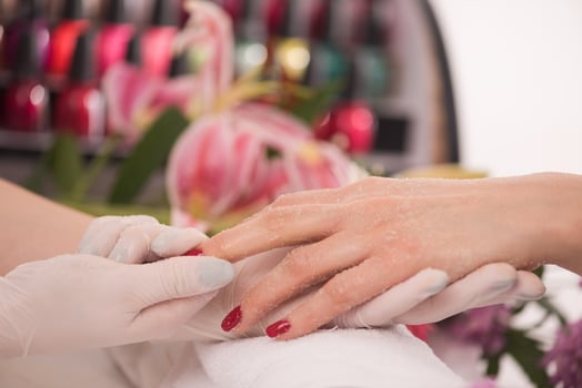 Woman hands receiving a manicure photo