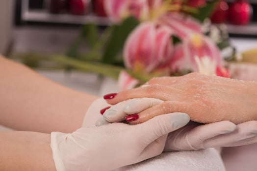 Woman hands receiving a manicure photo