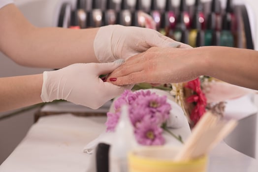 Woman hands receiving a manicure photo