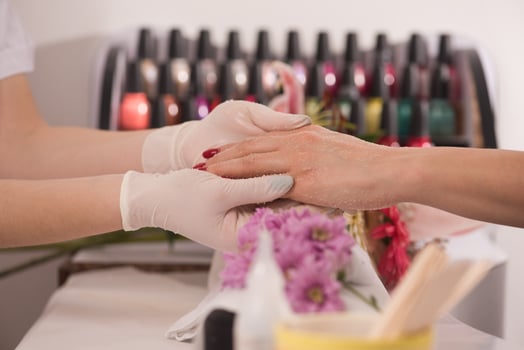 Woman hands receiving a manicure photo