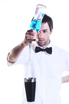 barman portrait isolated on white background photo