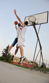 streetball  game at early morning photo