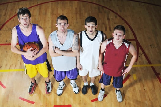 basket ball game player at sport hall photo