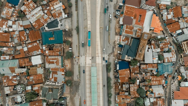 Aerial view of the industrial area in Dar es Salaam photo