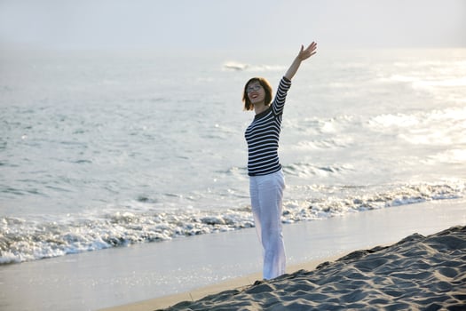 young woman relax  on beach photo