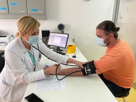 Donating blood view photo