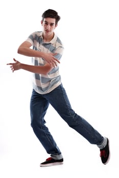 young man dancing photo