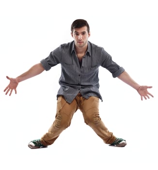 young man dancing photo