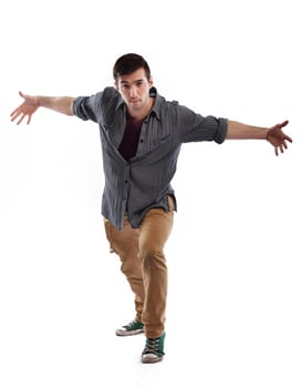 young man dancing photo