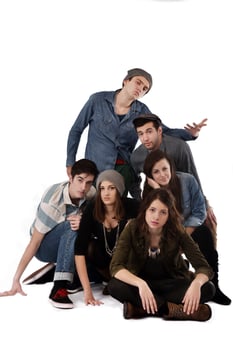happy teens group photo
