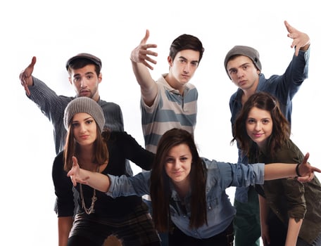 happy teens group photo
