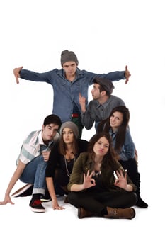 happy teens group photo