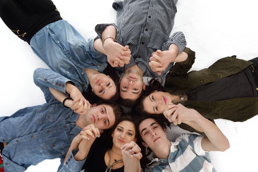 happy teens group photo