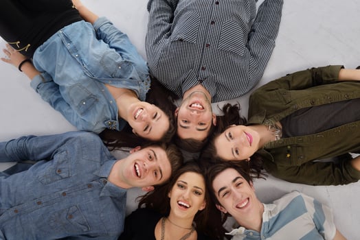 happy teens group photo