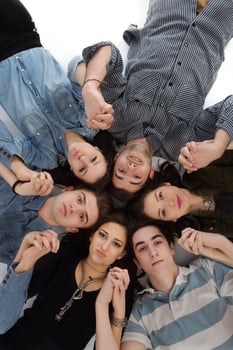 happy teens group photo