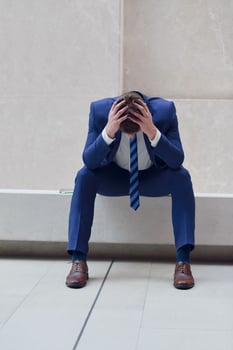 frustrated young business man photo