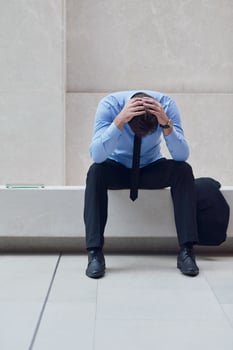 frustrated young business man photo