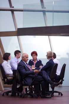 business people group on meeting at modern bright office photo