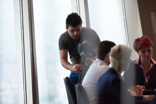 business people group on meeting at modern bright office photo