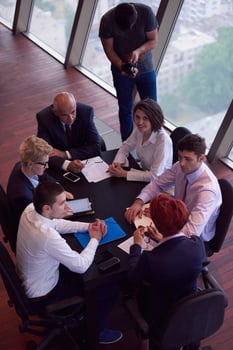 top view of business people group photo